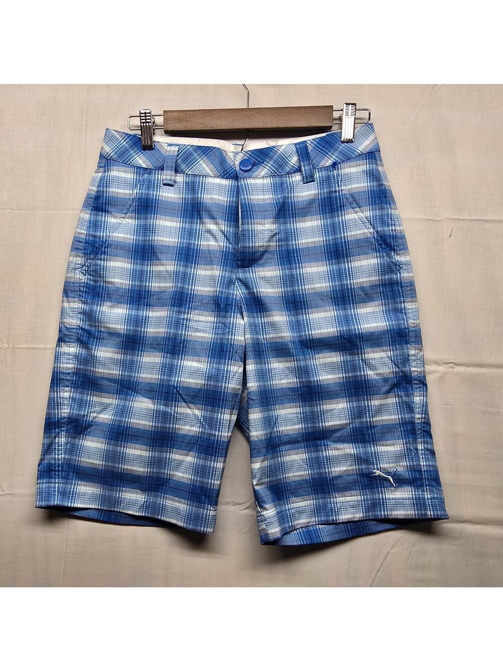 Puma Golf Shorts Mens 28 White Blue DryCell Performance Tech New Wave NWT